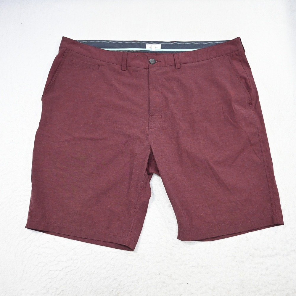 7DIAMONDS Performance Shorts Men 42 Regular Maroon Velocity Hybrid Chino 10"